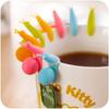 5 piezas Adorables Marcadores de Bolsita de Té de Silicona con Forma de Caracol, Marcadores de Identificación de Taza de Té Color Caramelo, Perfectos para Fiestas en Casa y Oficinas