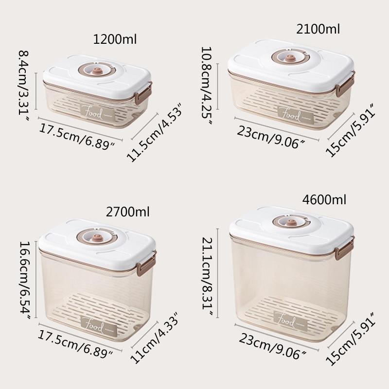Creative Household Food Storage Box for Fruits Vegetables Durable Vacuum Sealer for Case with Pump Reusable Kitchen