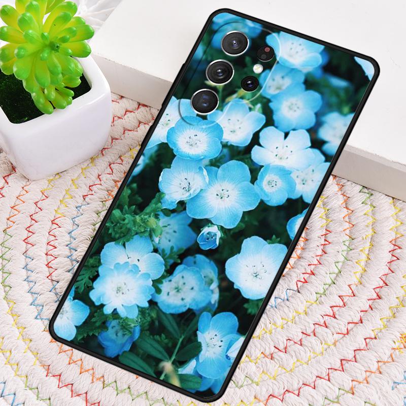 Blue Flower Phone Case for Samsung Galaxy note 10 pro S26 Ultra S23 S24 FE S25 S21 S22 PLUS shockproof Cove