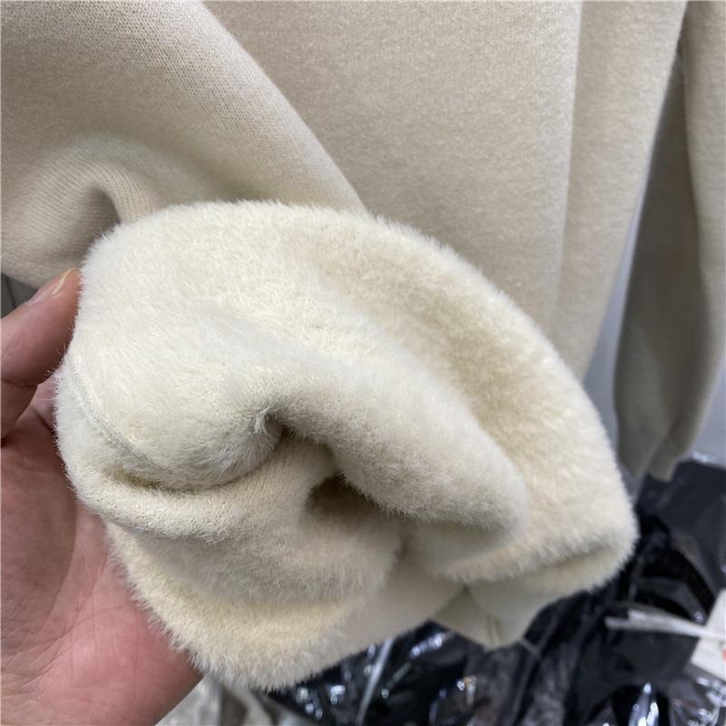 Toamnă Iarnă Gros Cald Catifea Guler Înalt Pulover de Damă Mânecă Lungă Solid Pluș Pulovere Femei Croială Slim Casual Tricotaje Pulovere 25196