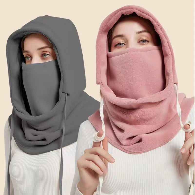 Winter Warm Mask Cycling Ski Hat Neck Mask Integrated Windproof Coldproof Plus Velvet Thick Warm Headgear
