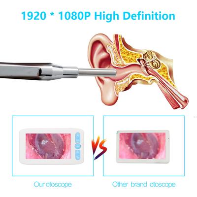 Digital Otoscope with 6 LEDs Lights 32G TFcard 3.9mmm 1080P High Definition Ear Scope Camera 4.3in IPS Screen Earwax