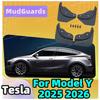 1Set Mud Flaps Mudguards Replacement Splash Guards For Tesla Model Y 2025 2026 Car Modification Hidden Special Mudguard Protect
