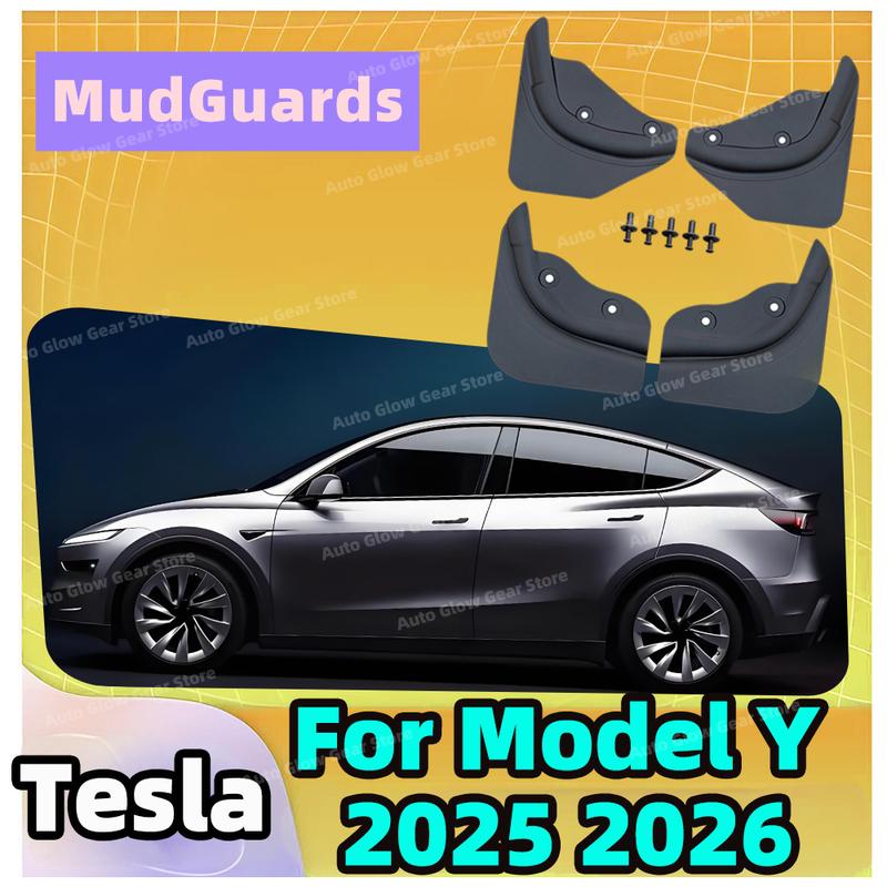 1Set Mud Flaps Mudguards Replacement Splash Guards For Tesla Model Y 2025 2026 Car Modification Hidden Special Mudguard Protect