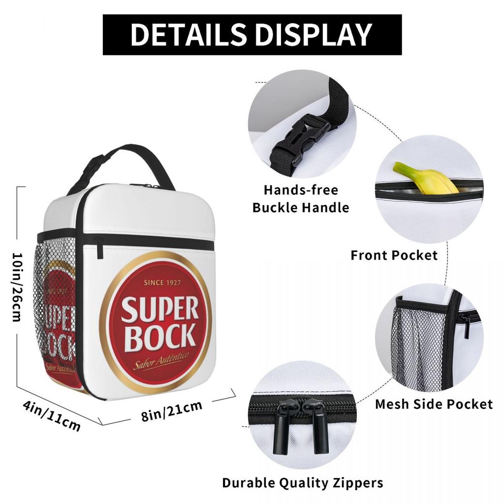 Super Bock Since 1927 Insulated Lunch Bag for Women Kids Portable Food Boxes Thermal Lunch Box Tote
