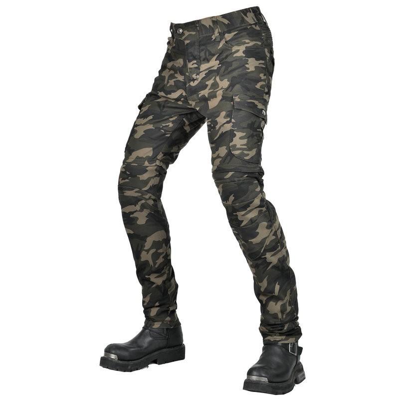 Mens Motorcycle Riding Pants With Multiple Pockets Tactical Camo Protective Gear Street Racing Off-Road Use