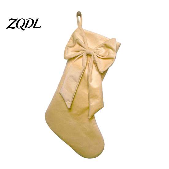 Soft Furnishing Winter Decor Velvet Christmas Stockings with Decorative Bow, Large Xmas Hanging Festive Holiday Party Supplies Socks for Fireplace,