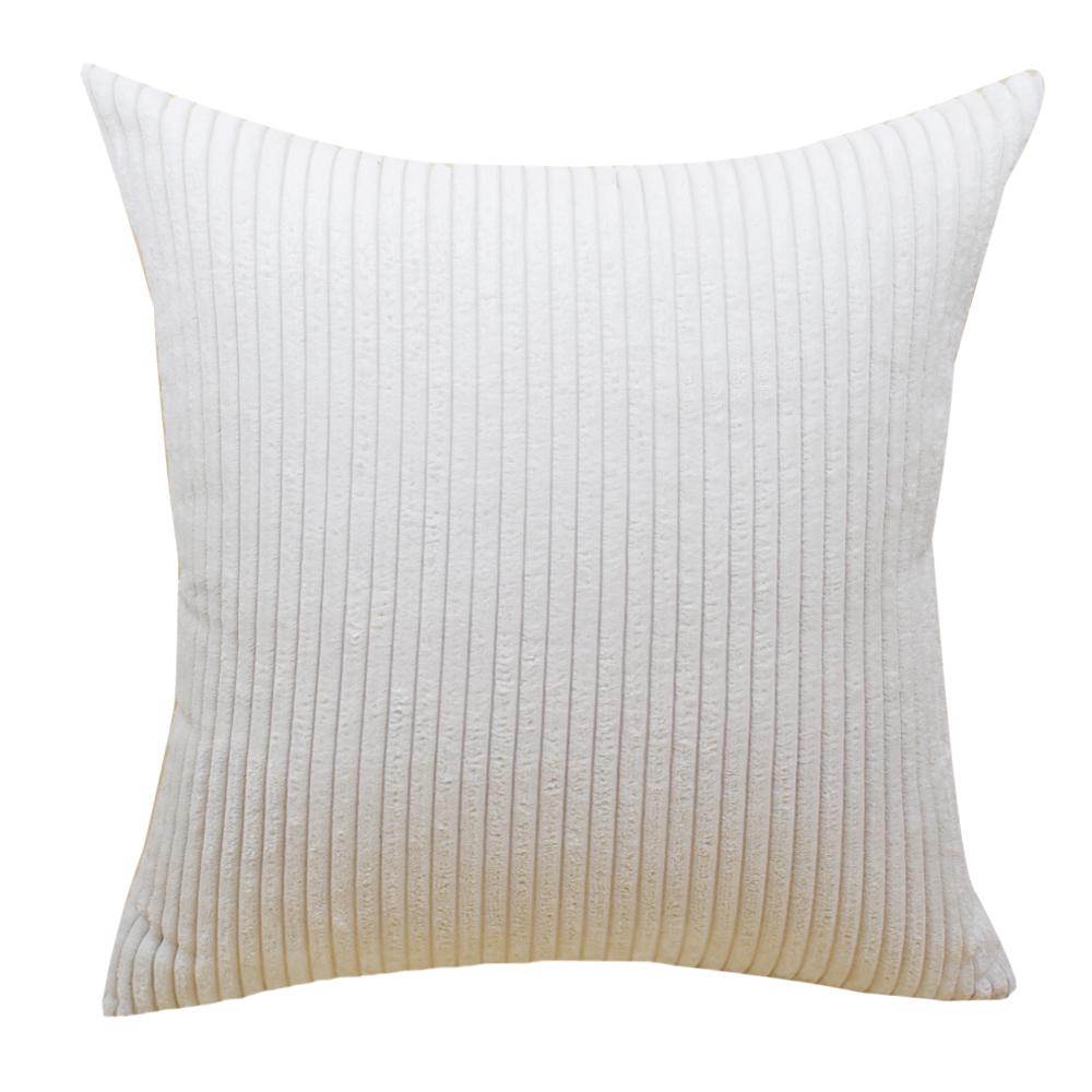 Supersoft Corduroy Cushion Cover Solid Striped Throw Pillow Covers Decorative Pillow Case for Sofa Bed Living Room Decoration