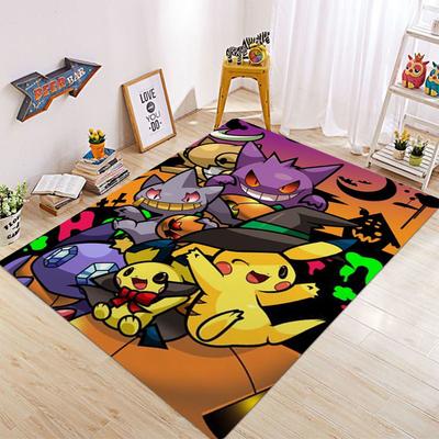  Pokemon Pikachu Print Carpet Cartoon Bedroom Rug Ins Children's Room Bedside Mat Anime Home Living Romm Simple Floor Mat