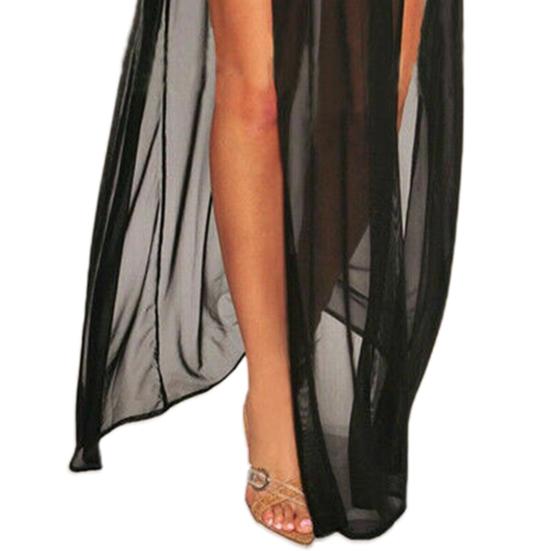 Swimsuit Cover Up Breathable See-through Mesh Solid Color Beach Cover Up for Swimming Pool