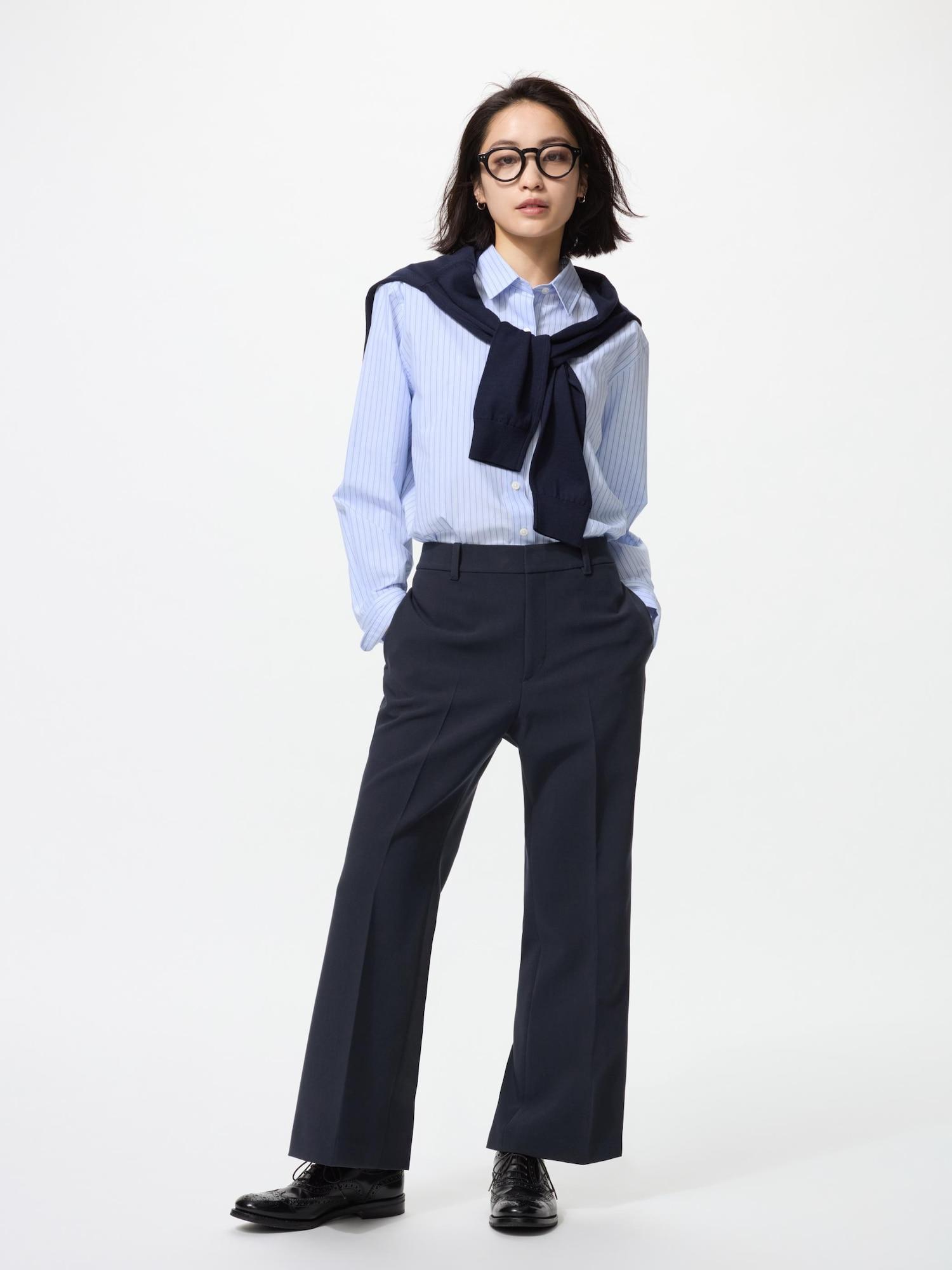 

Uniqlo Японские смарт-клеш брюки, короткая длина 69 NAVY/3XL