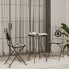 VidaXL Black and White Mosaic Bistro Set Iron and Ceramic, Bistro Set, Outdoor Bistro Set, 3216354