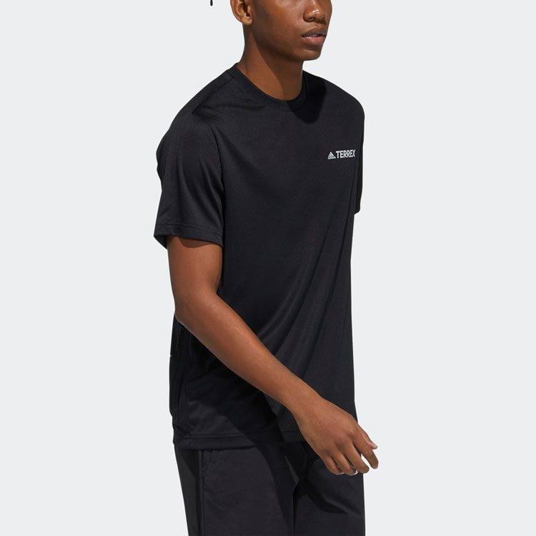 adidas T Shirts Men's Black Crew Neck Moderate Straight Fit GN7602