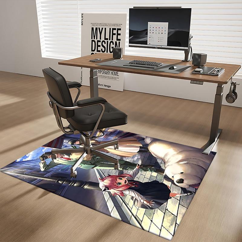 1pc Anime Character Design Office Chair Mat - Seasonal Gift for Anime Lovers, Non-Slip Carpet Suitable for Home Decor, Living Room, Bedroom, Game Room
