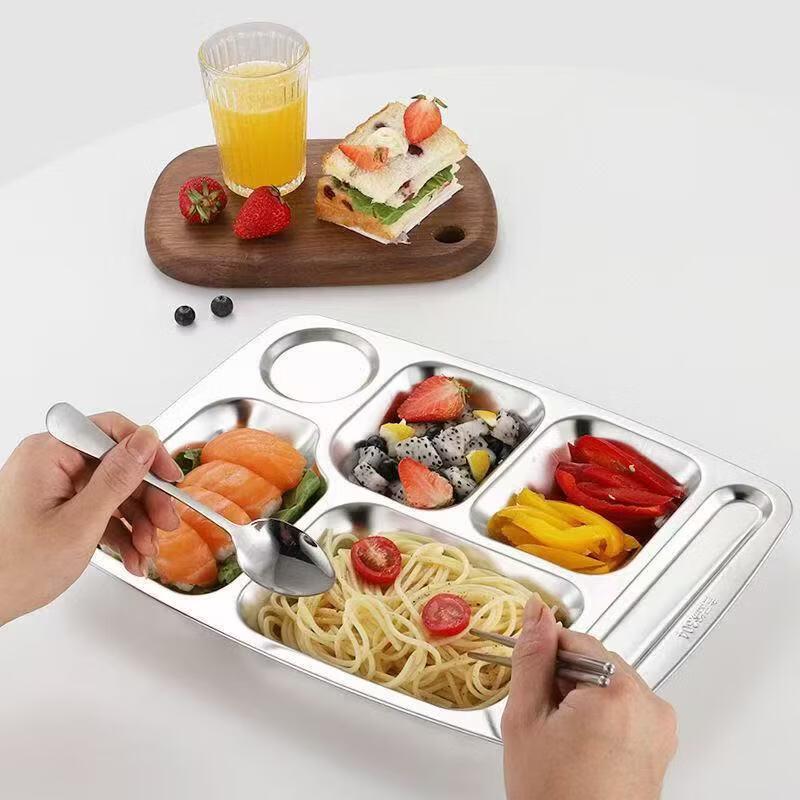 Shengjia Serviertablett aus Edelstahl 304 mit Fächern