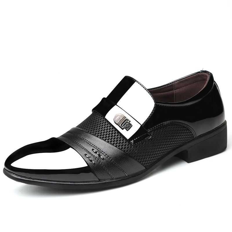 Spring Autumn Lace-up Men's Formal Shoes Black Bright Upper Business Leather Not Casual Gentleman Low Price New Social Shoe Male