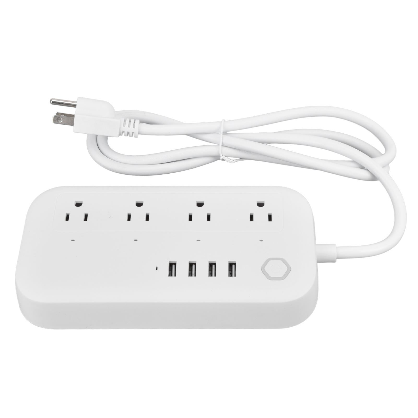 

Smart Power Strip Voice Control Timing Switch 4USB Outlet WiFi Surge Protector for TUYA