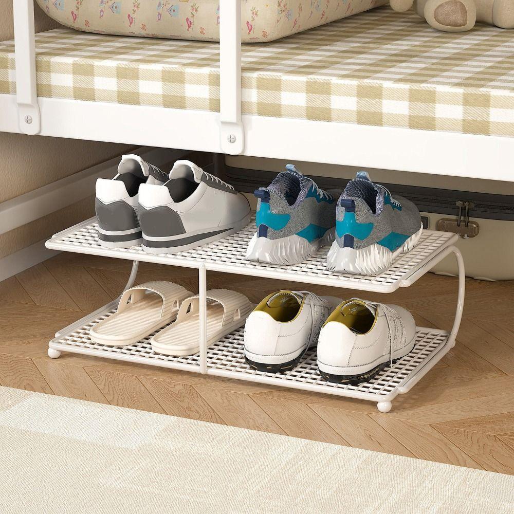 Iron Metal Shoe Rack Space Saving Shoe Stand Multi-functional Shoe Organizer Hallway