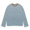 K8 contrasting striped T-shirt women's autumn lazy loose and thin knitted crew neck bottoming shirt