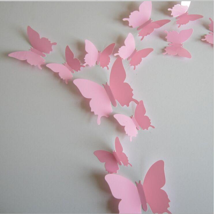 New Gossip Girl Same 12Pcs/Set 3D Butterfly Wall Stickers Living Room Butterflies Decors For Home Fridge Decoration