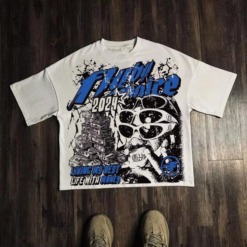 T-shirt Grafica Uomo Donna Top Vintage Hip Hop Streetwear T-shirt Oversize Manica Corta Abbigliamento Casual Moda Estiva Maglietta Trendy