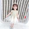 Vest Gauze Dress for Spring and Summer Girls' Vest Dress for Children's Clothing Spliced Dress for Children's Clothing Long Dress