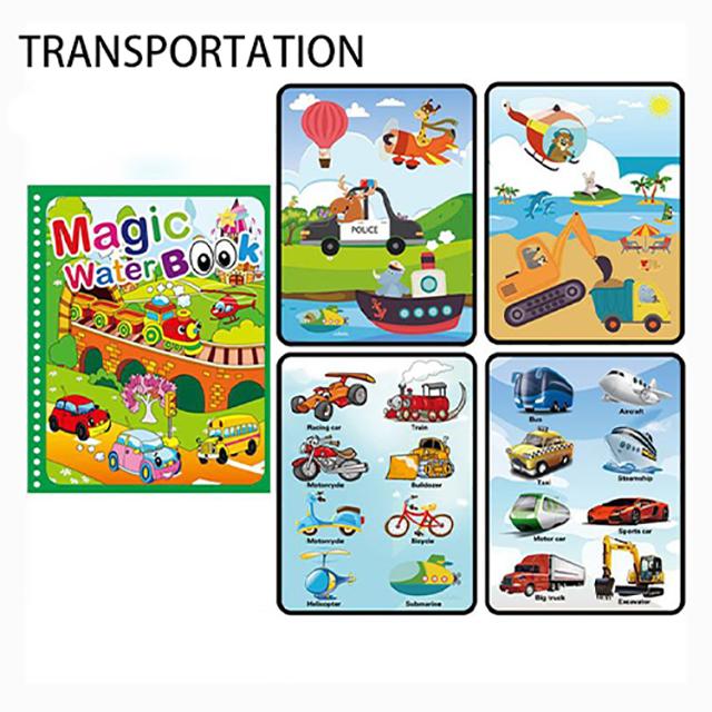 

1 шт. волшебная книга для рисования водой, игрушки Монтессори, многоразовая книжка-раскраска, волшебная книга для рисования водой, сенсорные игрушки для раннего образования