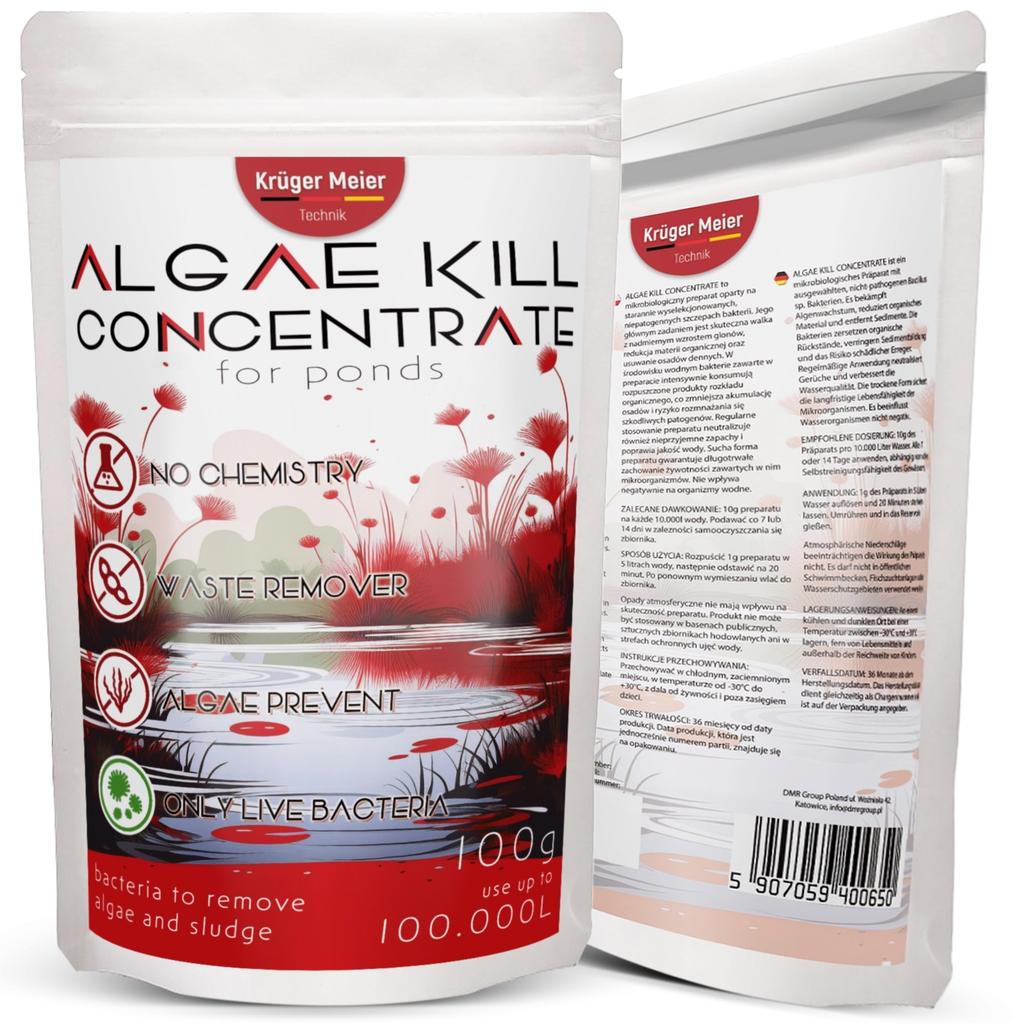 For algae in the pond, removes bottom sediment, natural bacteria, 100g