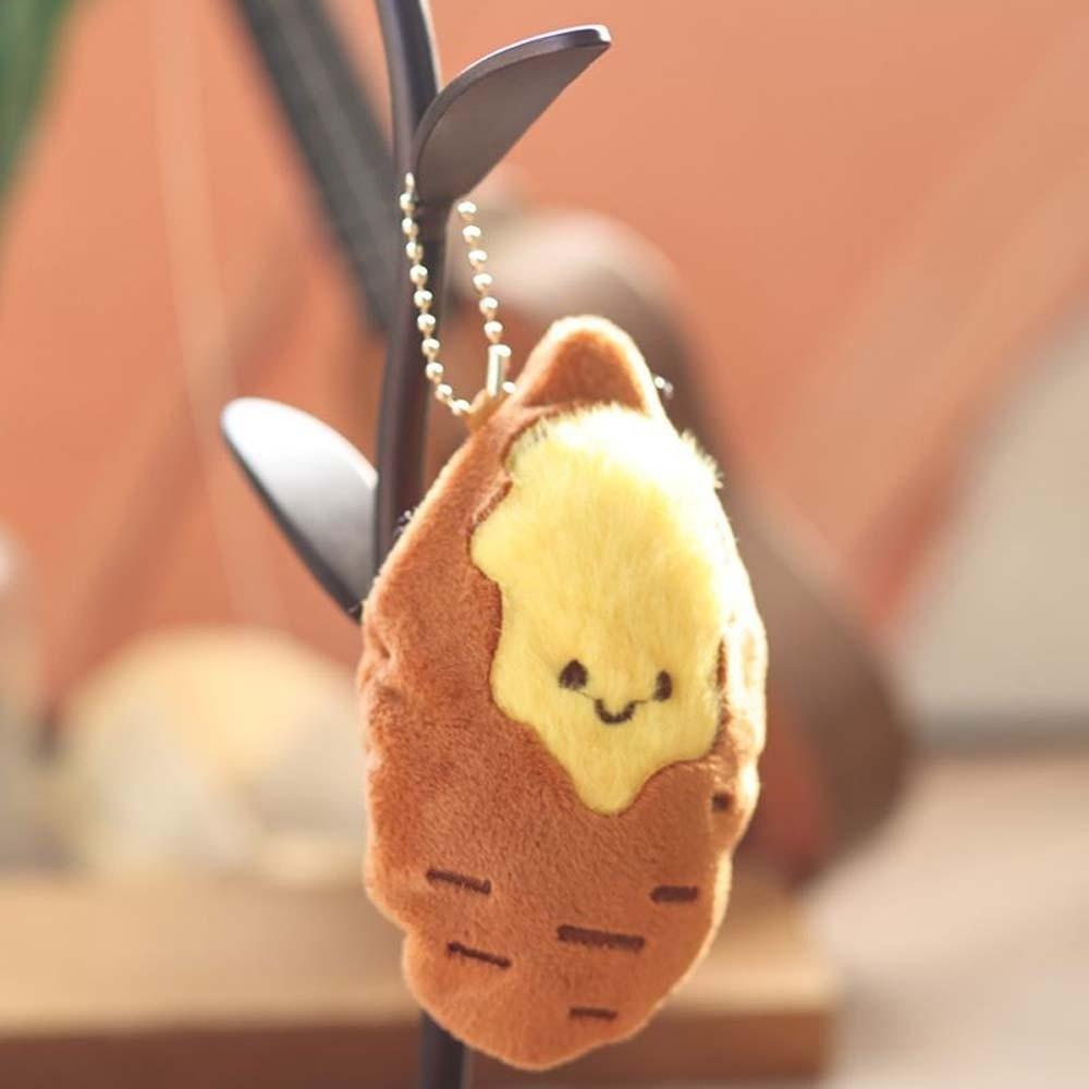 Soft Sweet Potato Keychain PP Cotton Plush Doll Key Ring Roasted Sweet Potato Pendant Women