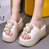 2024 Green Flower High Platform Slippers Women's Anti Odor Summer Slide Shoes College Student Gilrs Increased Slipper Mules Shoe