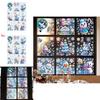 Christmas Snowflake Snowman Window Clings With Static Electricity For Holiday Decor