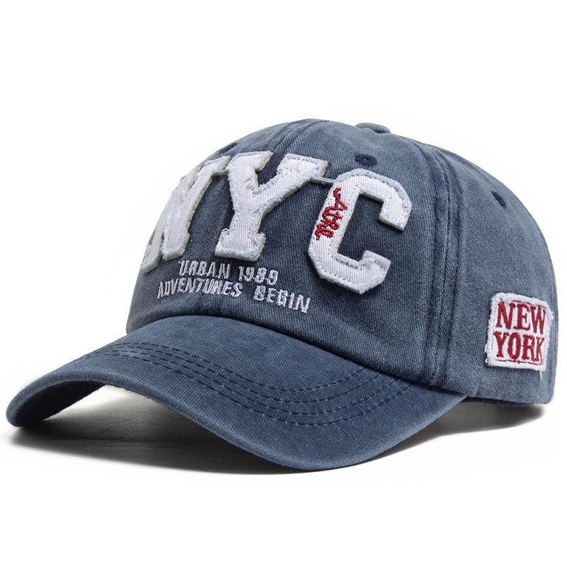 NYC letter embroidered baseball cap for men and women, outdoor leisure sports sun protection hat, adjustable design for comfort