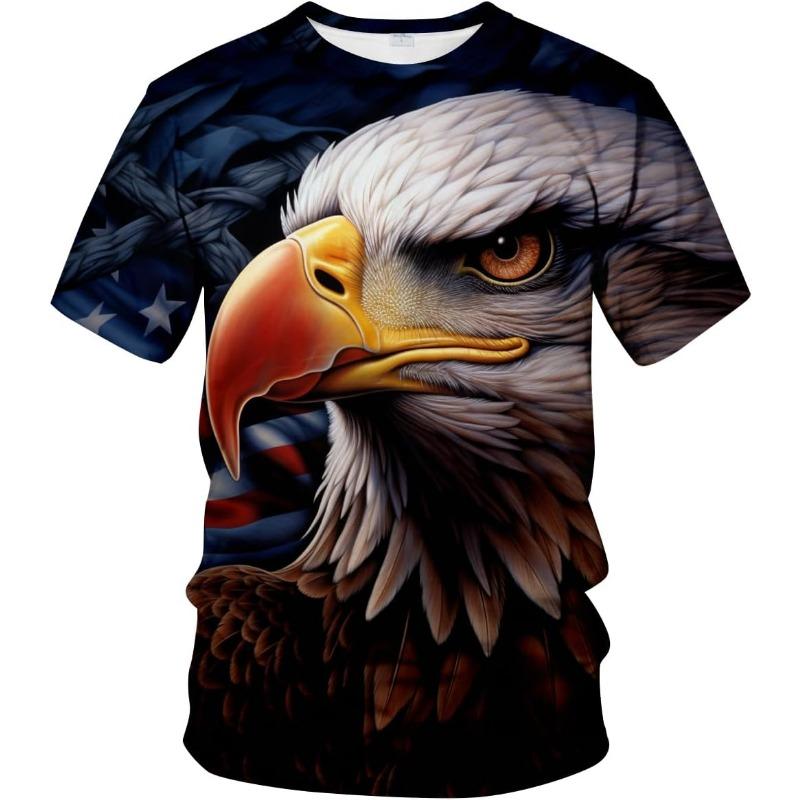 

Мужская футболка с принтом американского белоголового орлана, футболка с изображением животных, быстро сохнет и охлаждается 6XL