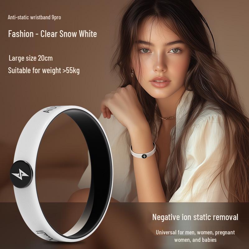 Wireless Anti-Static Silicone Bracelet: Fashionable Negative Ion Wristband for Men and Women