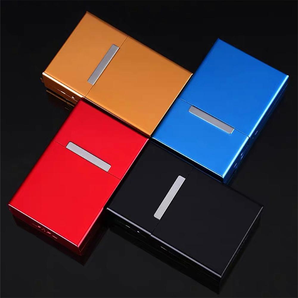 1pc Aluminium Alloy Metal Cigarette Case Regular Cigarettes Use Portable Travel Portable Cigarette Holder Box