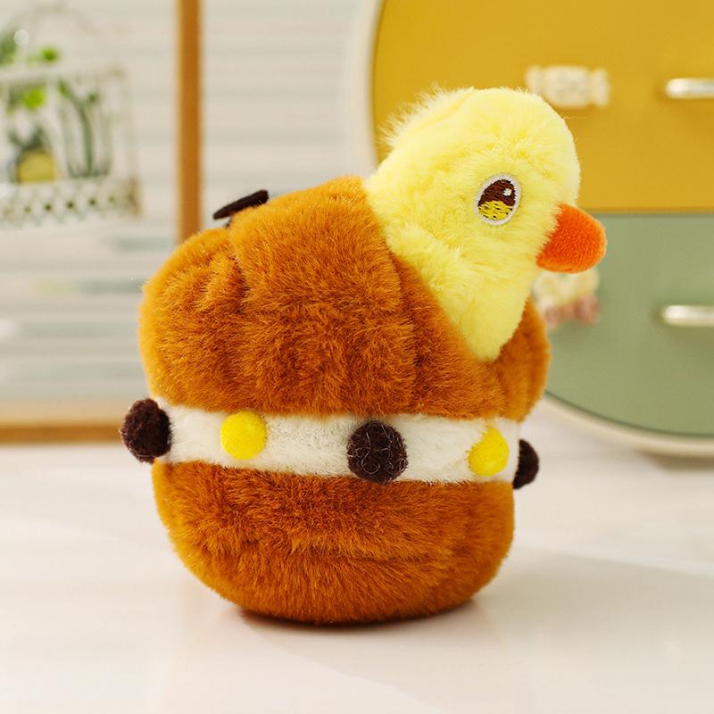 Kawaii Lifelike Bird Plush Toy Soft Parrot Nest Stuffed Plushies Keychain Simulation Animals Pendant Gift for Birthday Xmas