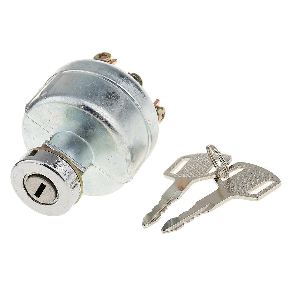 Chrome Universal Ignition Key Switch Barrel Kit Car Bike Boat Two Keys Chrome Universal Ignition Key Switch Barrel Kit Car Bike Boat Two Keys