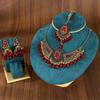 Geometric Bridal Headpiece Set With Metal Earrings And Necklace For Women
