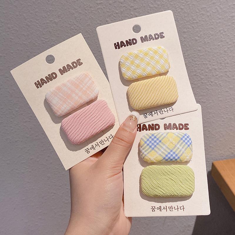 Korean Style Fabric Luxury Hair Clips - Gentle On Hair, Perfect for Girls' Bangs