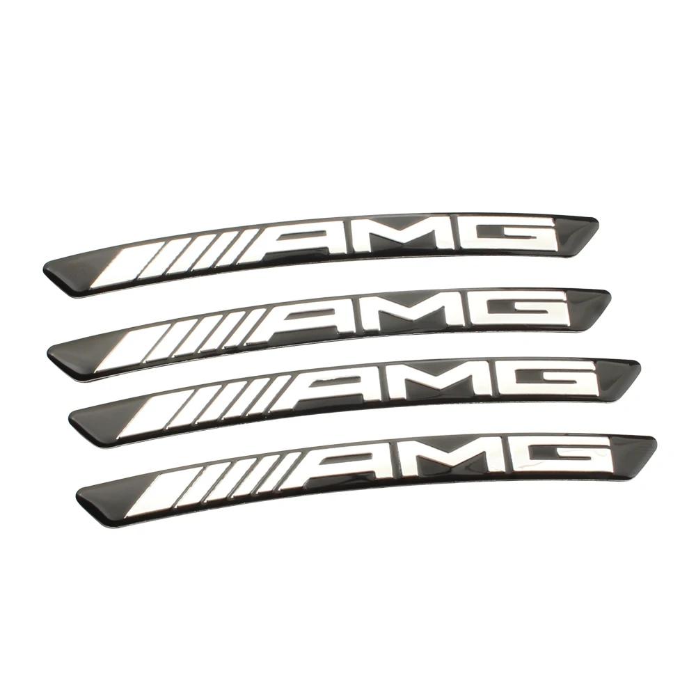 4Pcs Car Wheel Badge Sticker Emblem for Mercedes benz AMG Brabus 4 MATIC W124 W205 W211 W203 W204 W168 CLA CLK CLS GLA GLC C180