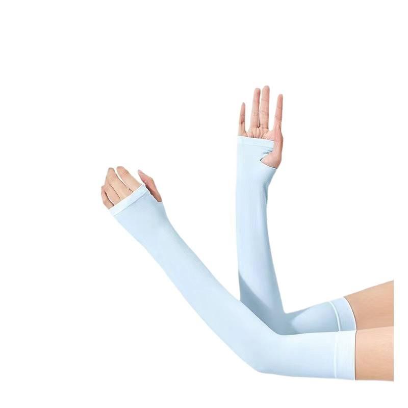 Unisex Solid Color UV Protection Arm Sleeves, Ice Silk Cooling Sleeves, Breathable Thin Summer Sun Sleeves for Cycling Running Driving Outdoor