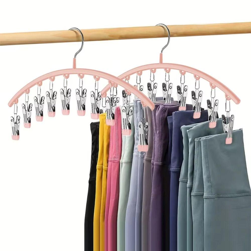 2PCS 10 Clips Curved Hanger Windproof Socks Hanger Drying Rack Clothes Drying Hanger  Clothes Shops