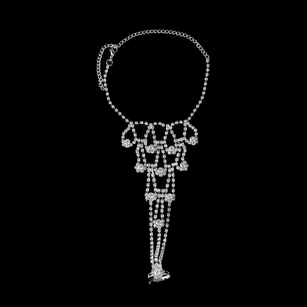 Fashion Beach Crystal Ankle Bracelet Jewelry Toe Ring Foot Chain