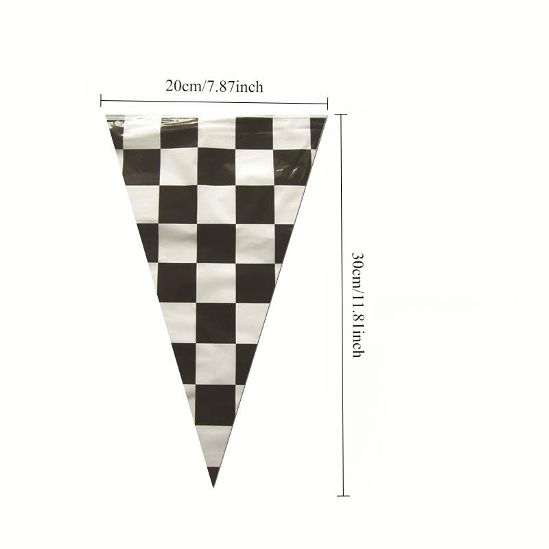 10m Longer Black and White Checkered Flag Theme Party Supplies Race Car Birthday Banner Decoration Birthday Decoration