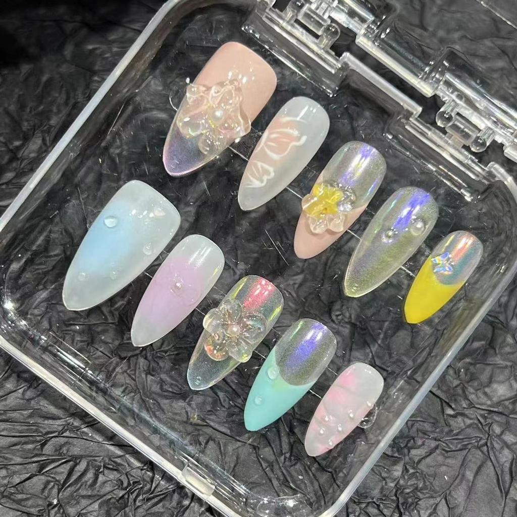 MK272 Artificial Nail Tips 10Pcs/Box 3D Handmade Flower Design For Nail Art Decoration