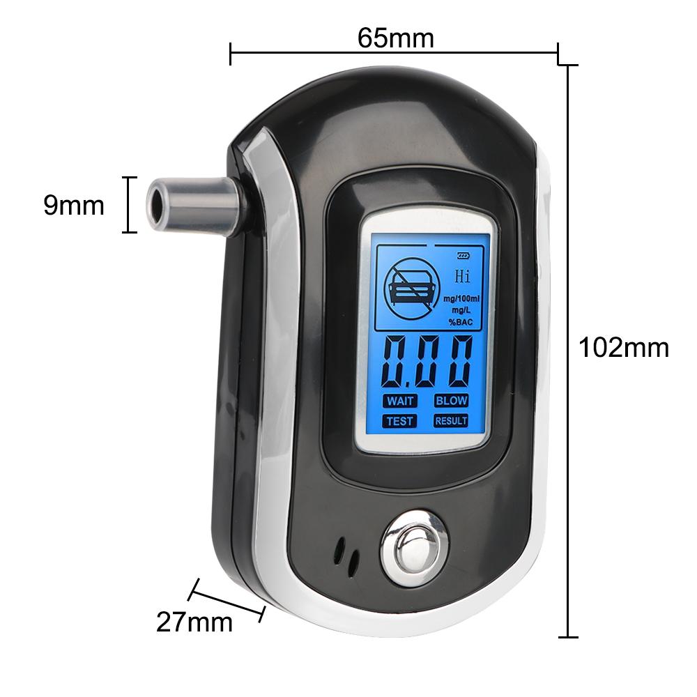 Mini Digital Breath Alcohol Tester Manual AT6000 Breath Drunk Driving Analyzer LCD Screen