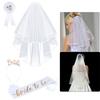 4Pcs/set Satin Sash Bachelorette Party Decor Veil Bridal Wedding Veil  Wedding Decor