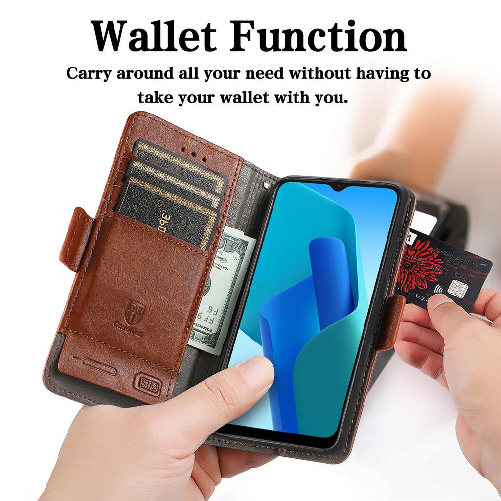 Multifunctional Magnetic Flip Cover Leather Case for Oppo series.Realme 6/10/11/C15/C35/Oppo A53/A38/A57/A58/Reno10...Where Fashion Meets Function