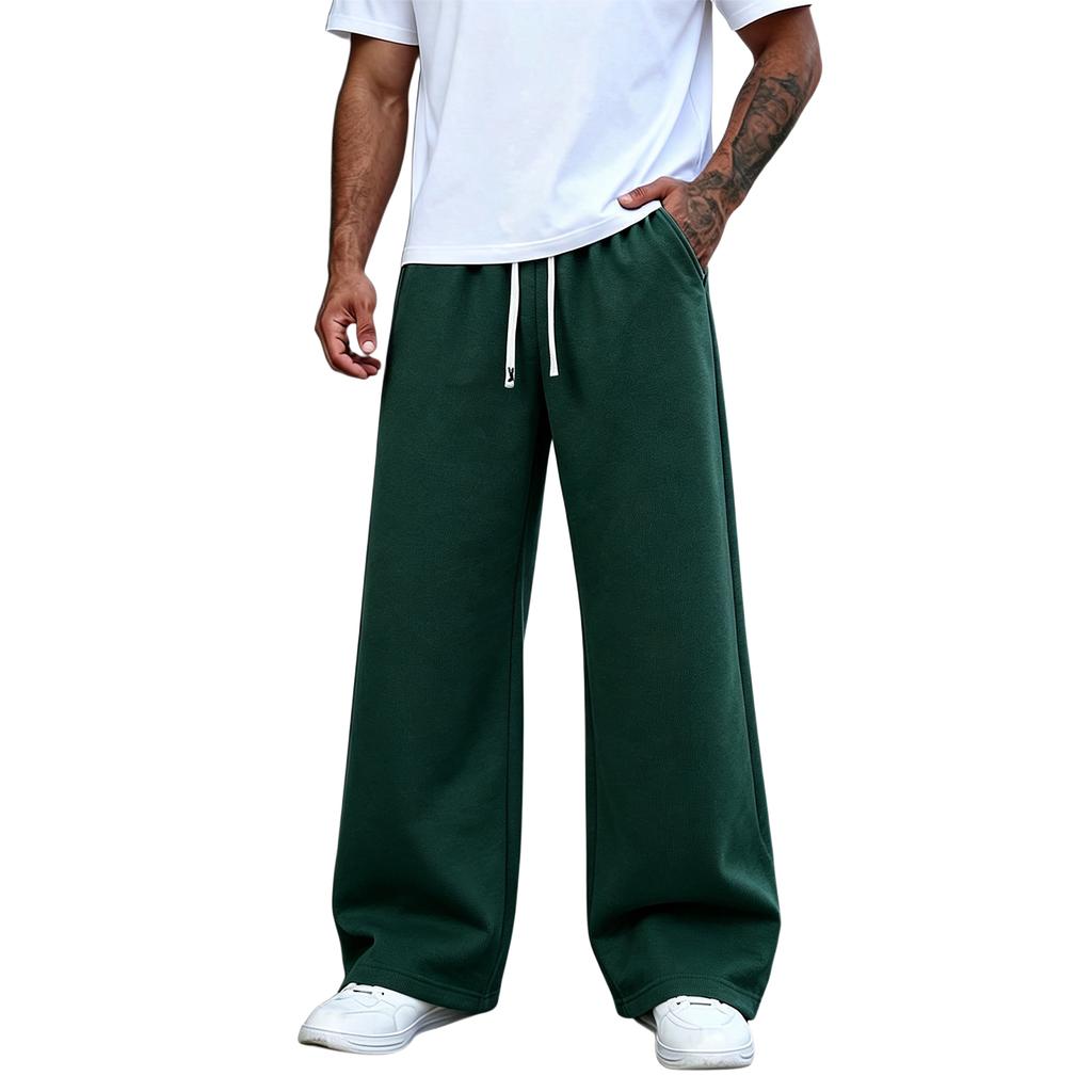 Pantalon de survêtement décontracté à jambe droite de couleur pour homme