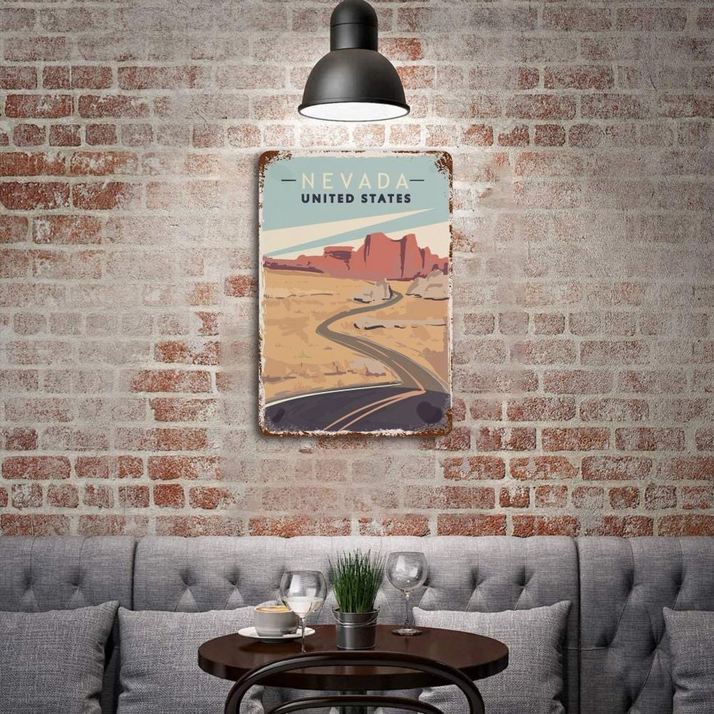 1 Stück Retro Vertikales Blechschild 20×30cm, Rustikale Eisen-Wanddekoration mit verblasster Patina, Ideal für Zuhause, Pub, Garage oder Büro Retro-Stil-Ausstellung